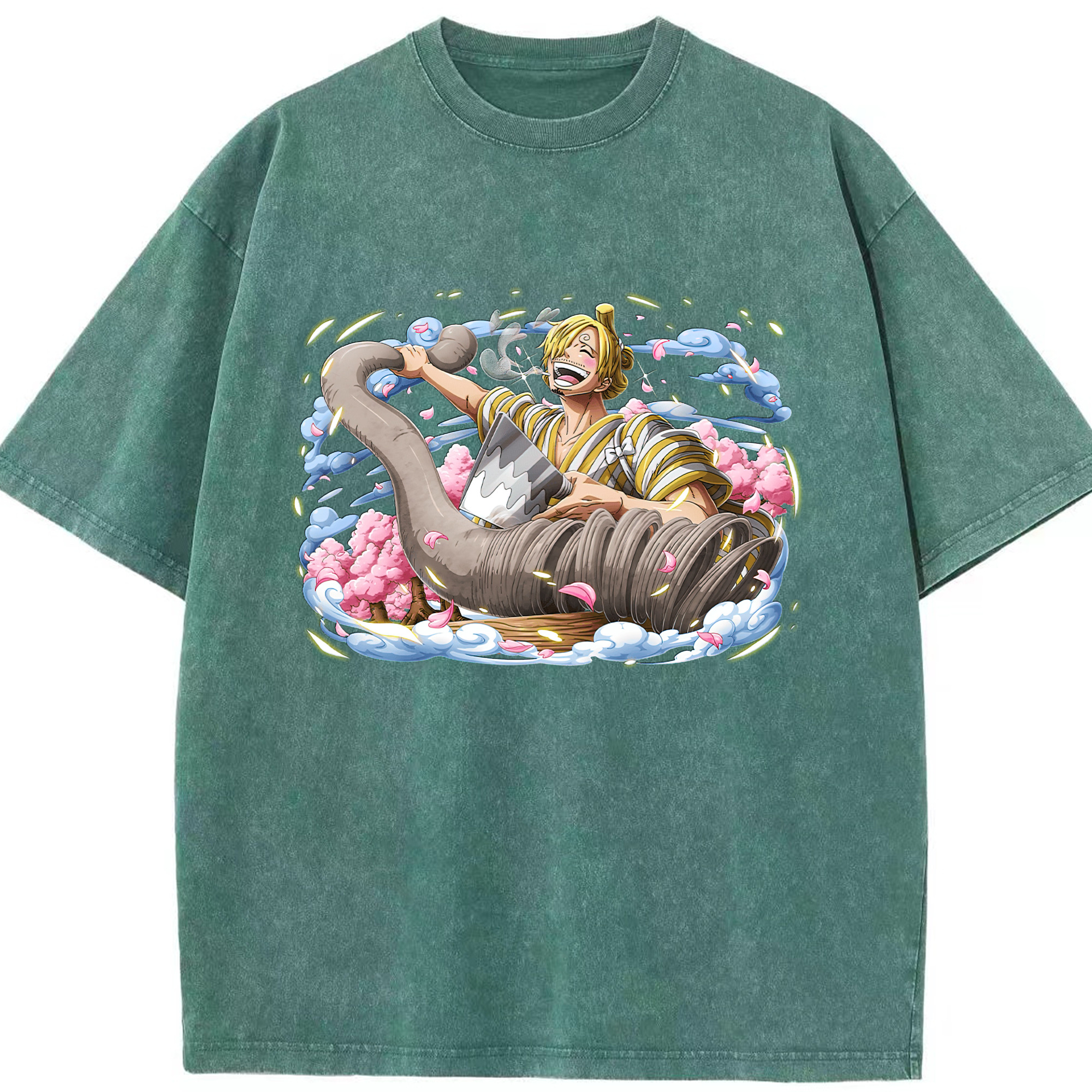ワンピース サンジ ONE PIECE Sanji 綿100% ヴィンテージ風 半袖Tシャツ（フロントプリント）